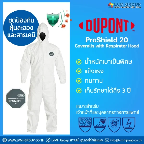 ชุดป้องกันสารเคมี DuPont ProShield 20